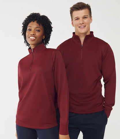 Finden & Hales LV874 Finden + Hales 1/4 Zip Tracksuit Top in Burgundy/Burgundy