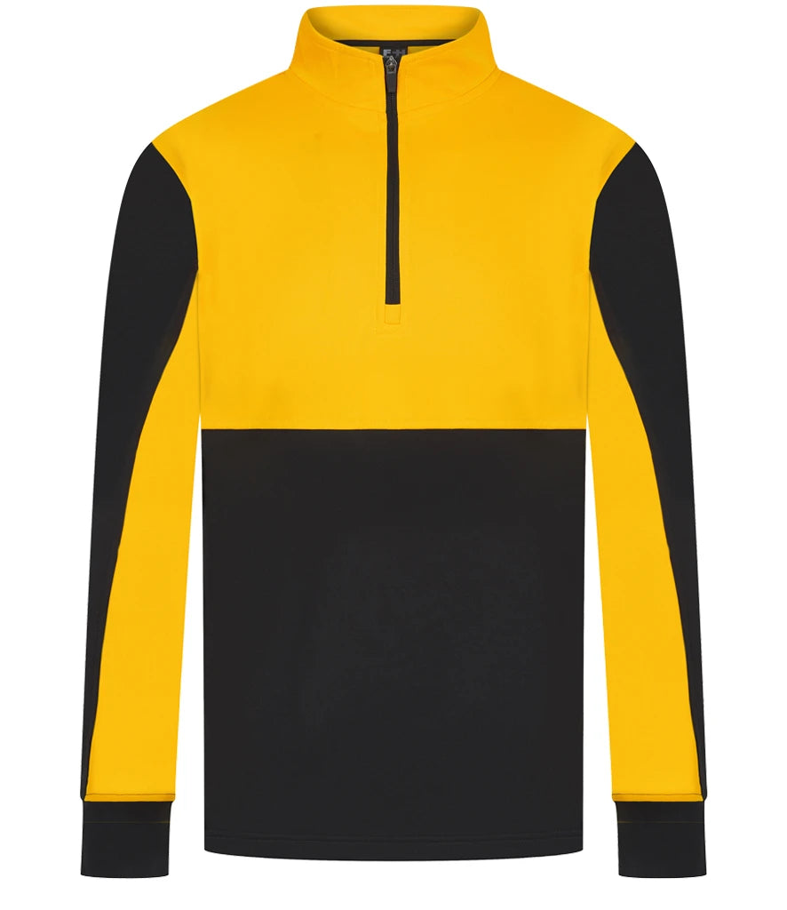 Finden & Hales LV874 Finden + Hales 1/4 Zip Tracksuit Top in Black/Gold