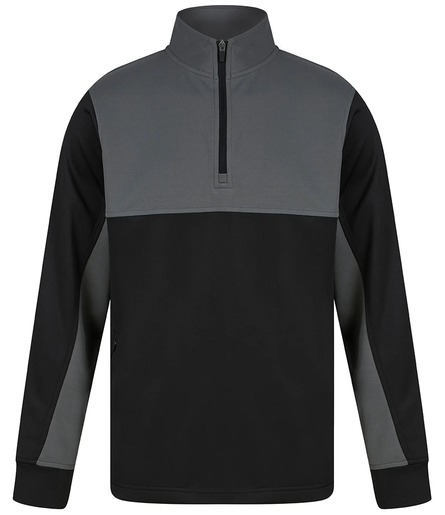 Finden & Hales LV874 Finden + Hales 1/4 Zip Tracksuit Top in Black/Gunmetal