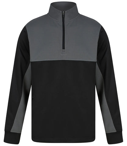 Finden & Hales LV874 Finden + Hales 1/4 Zip Tracksuit Top in Black/Gunmetal