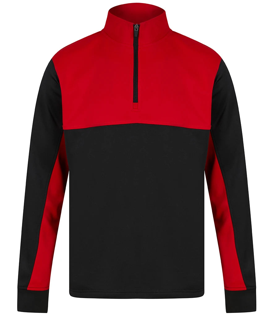 Finden & Hales LV874 Finden + Hales 1/4 Zip Tracksuit Top in Black/Red