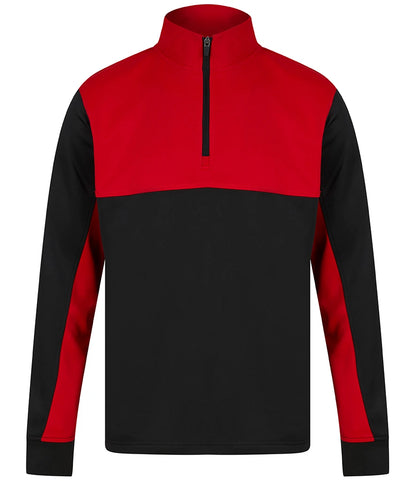 Finden & Hales LV874 Finden + Hales 1/4 Zip Tracksuit Top in Black/Red