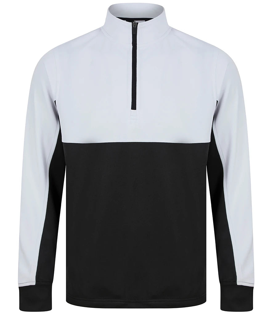 Finden & Hales LV874 Finden + Hales 1/4 Zip Tracksuit Top in Black/White