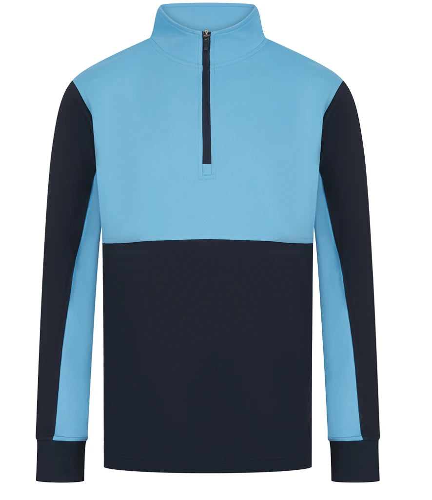 Finden & Hales LV874 Finden + Hales 1/4 Zip Tracksuit Top in Navy/Sky blue