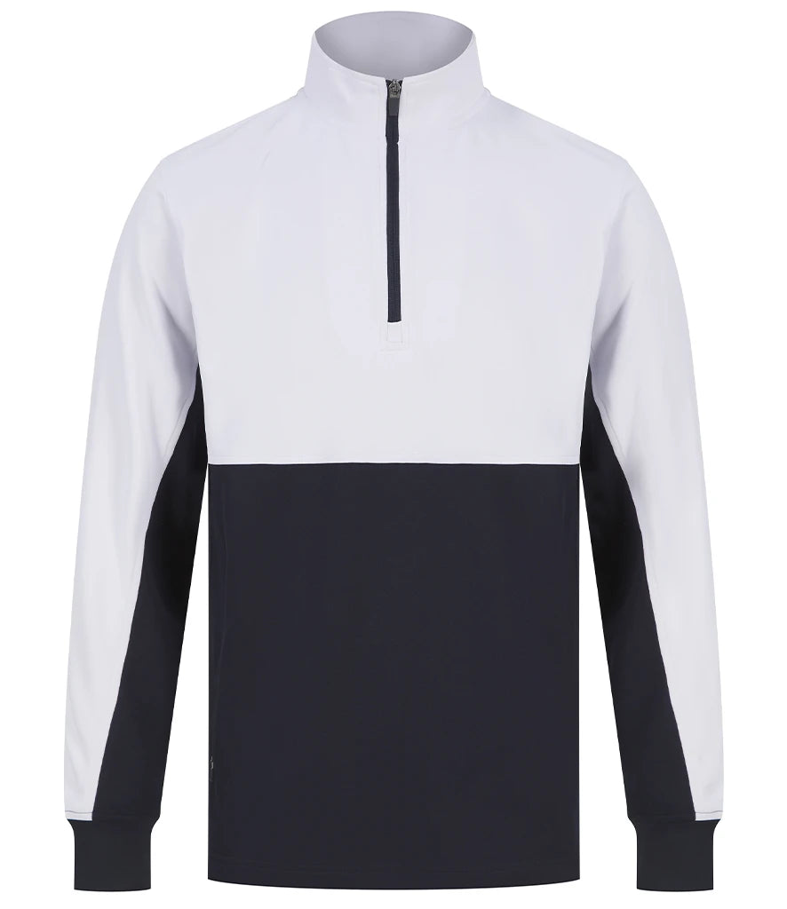 Finden & Hales LV874 Finden + Hales 1/4 Zip Tracksuit Top in Navy/White