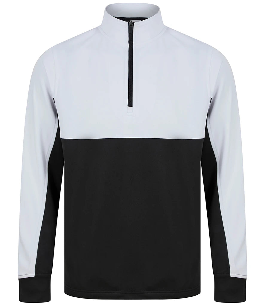 Finden & Hales LV875 Finden + Hales Kids 1/4 Zip Tracksuit Top in Black/White