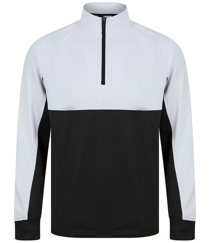 Finden & Hales LV875 Finden + Hales Kids 1/4 Zip Tracksuit Top in Black/White