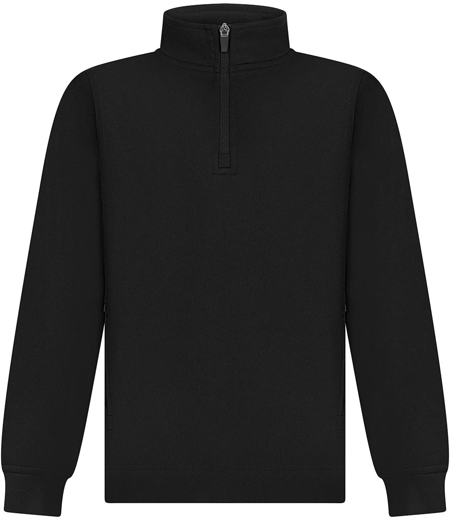 Finden & Hales LV875 Finden + Hales Kids 1/4 Zip Tracksuit Top in Black