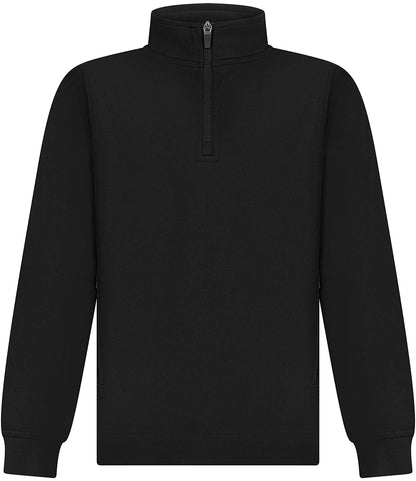 Finden & Hales LV875 Finden + Hales Kids 1/4 Zip Tracksuit Top in Black