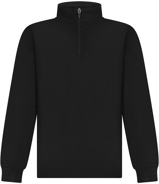 Finden & Hales LV875 Finden + Hales Kids 1/4 Zip Tracksuit Top in Black