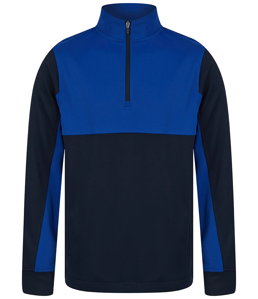 Finden & Hales LV875 Finden + Hales Kids 1/4 Zip Tracksuit Top in Navy/Royal Blue