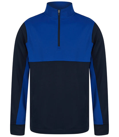 Finden & Hales LV875 Finden + Hales Kids 1/4 Zip Tracksuit Top in Navy/Royal Blue