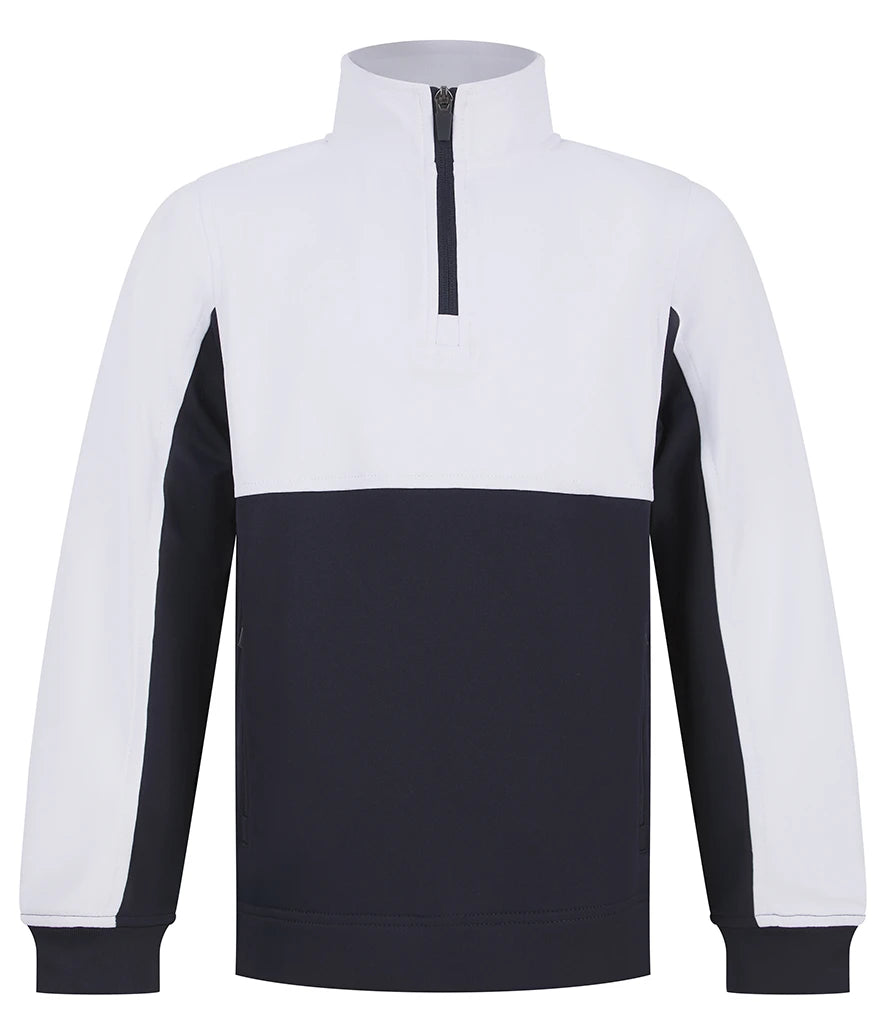 Finden & Hales LV875 Finden + Hales Kids 1/4 Zip Tracksuit Top in Navy/White