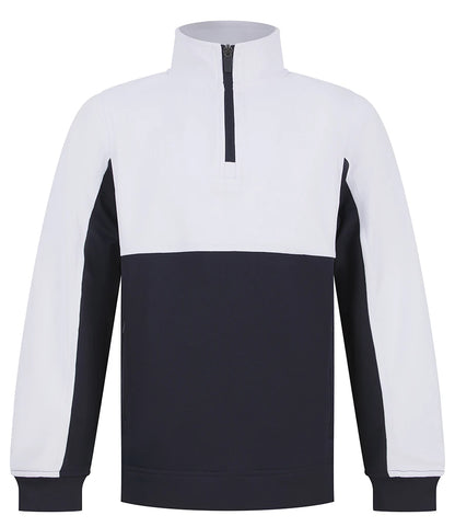 Finden & Hales LV875 Finden + Hales Kids 1/4 Zip Tracksuit Top in Navy/White