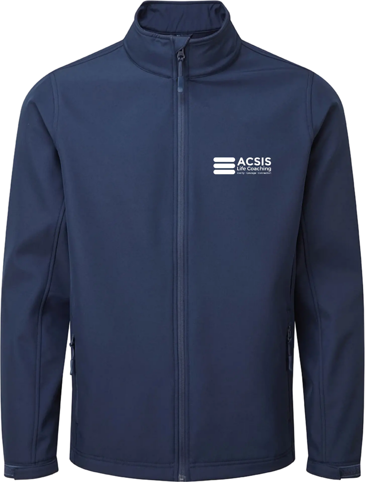 ACSIS Soft Shell Jacket Navy Male White logo