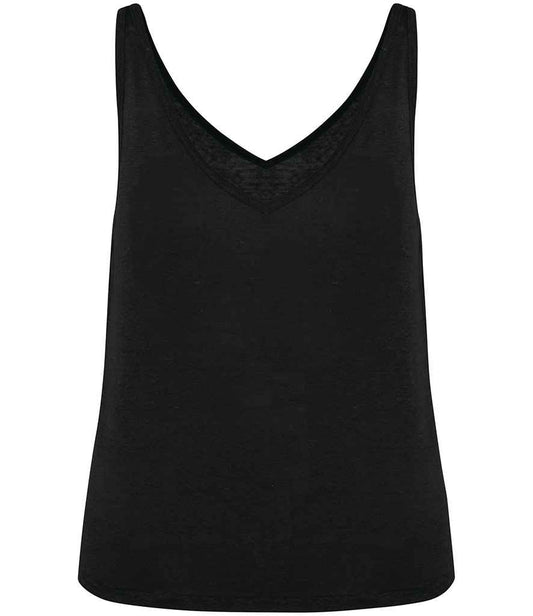 Native Spirit NS343 Ladies Linen Tank Top in Black