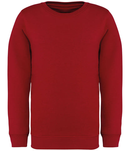 Native Spirit NS403 Native Spirit Kids Crew Neck Sweatshirt in Hibiscus Red