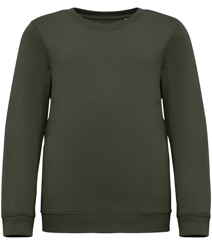 Native Spirit NS403 Native Spirit Kids Crew Neck Sweatshirt in Organic Khaki