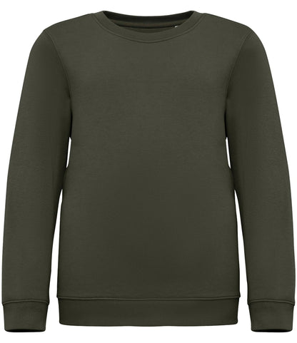 Native Spirit NS403 Native Spirit Kids Crew Neck Sweatshirt in Organic Khaki