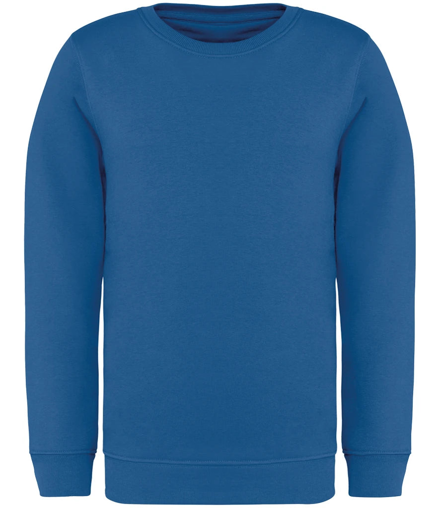 Native Spirit NS403 Native Spirit Kids Crew Neck Sweatshirt in Sea Blue