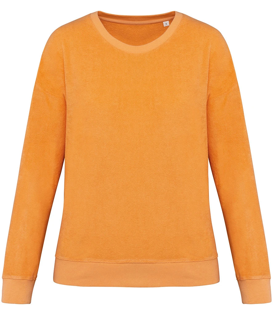 Native Spirit NS413 Native Spirit Ladies Terry Towel Sweatshirt in Apricot