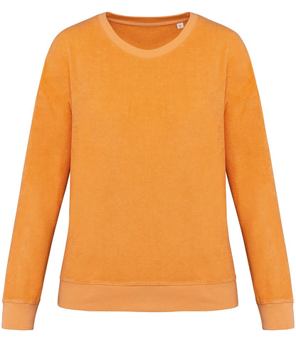 Native Spirit NS413 Native Spirit Ladies Terry Towel Sweatshirt in Apricot