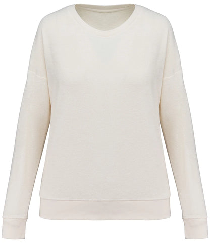 Native Spirit NS413 Native Spirit Ladies Terry Towel Sweatshirt in Ivory