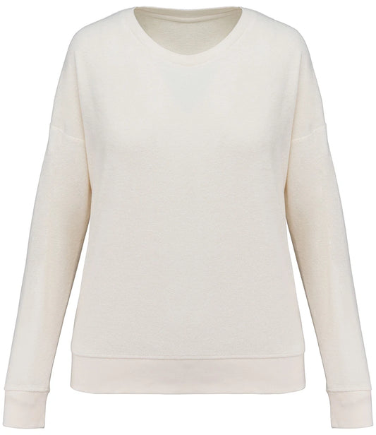 Native Spirit NS413 Native Spirit Ladies Terry Towel Sweatshirt in Ivory