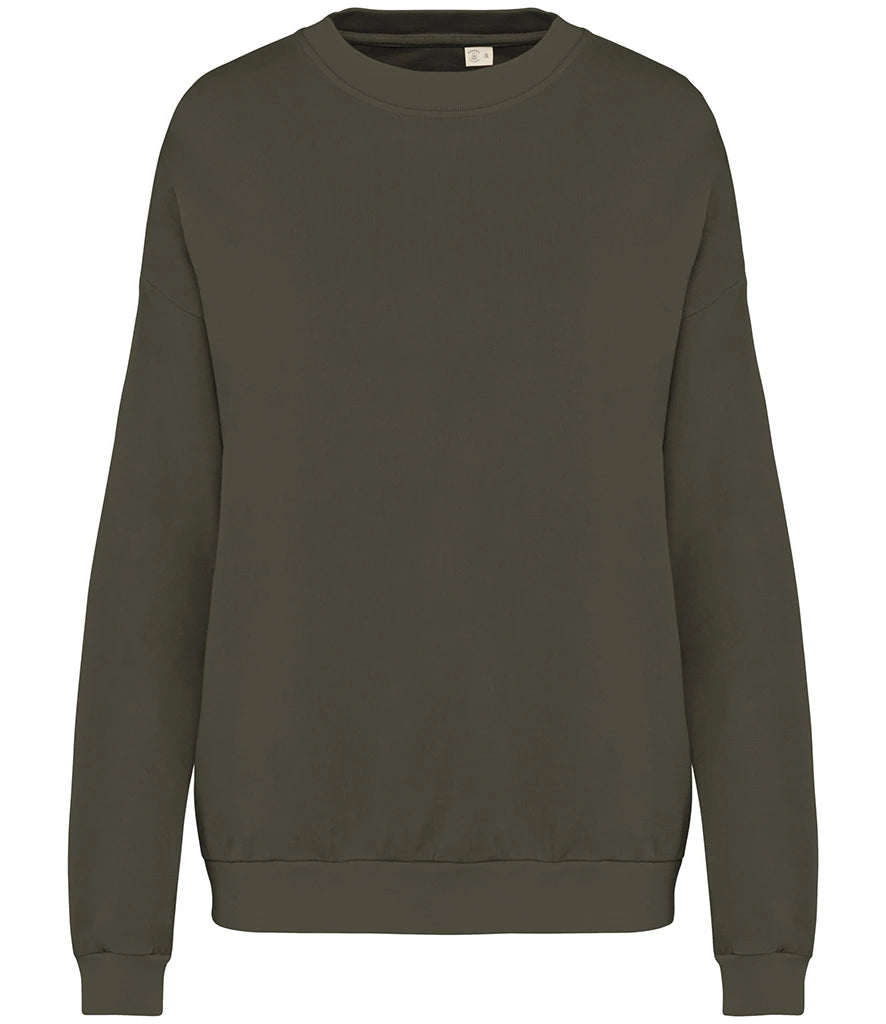 Native Spirit NS415 Native Spirit Unisex Terry 280 Oversized Sweatshirt in Washed Organic Khaki