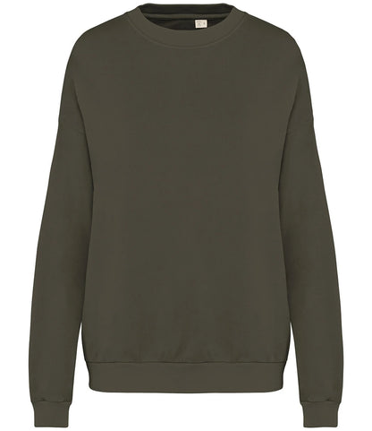 Native Spirit NS415 Native Spirit Unisex Terry 280 Oversized Sweatshirt in Washed Organic Khaki