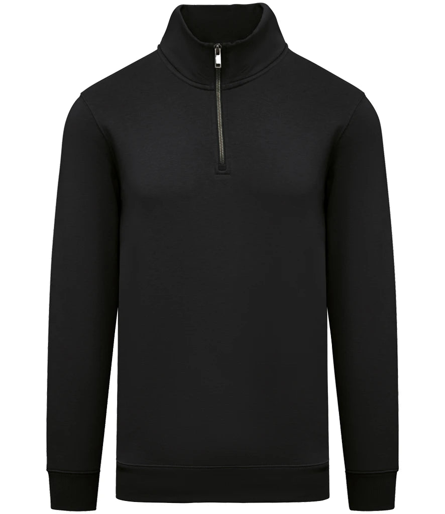 Native Spirit NS428 Native Spirit 1/4 Zip Sweatshirt in Black