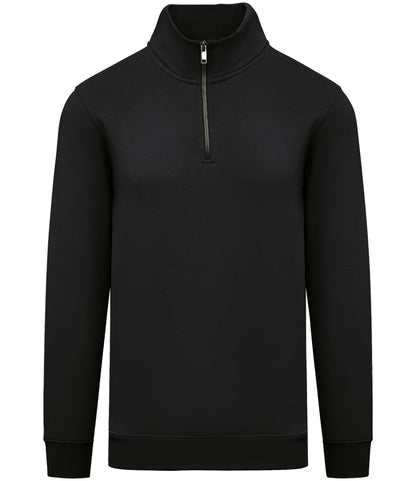 Native Spirit NS428 Native Spirit 1/4 Zip Sweatshirt in Black