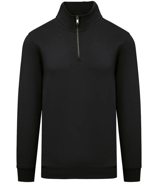 Native Spirit NS428 Native Spirit 1/4 Zip Sweatshirt in Black