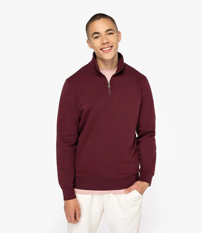 Native Spirit NS428 Native Spirit 1/4 Zip Sweatshirt in Dark Cherry