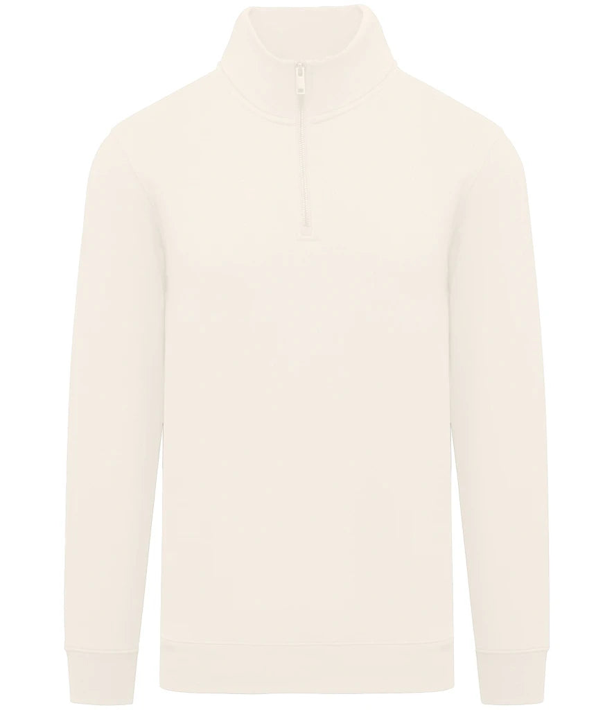 Native Spirit NS428 Native Spirit 1/4 Zip Sweatshirt in Ivory