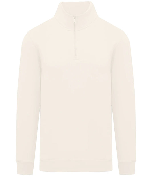 Native Spirit NS428 Native Spirit 1/4 Zip Sweatshirt in Ivory