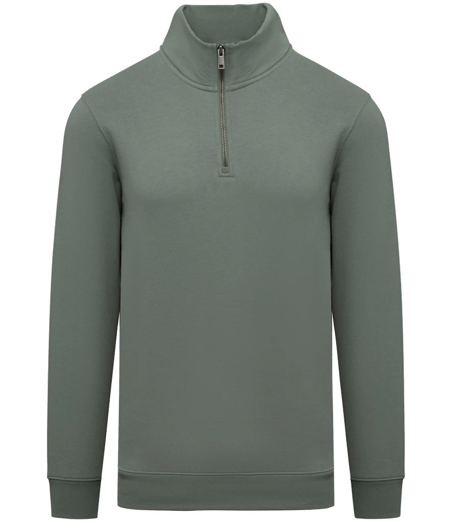 Native Spirit NS428 Native Spirit 1/4 Zip Sweatshirt in Moss