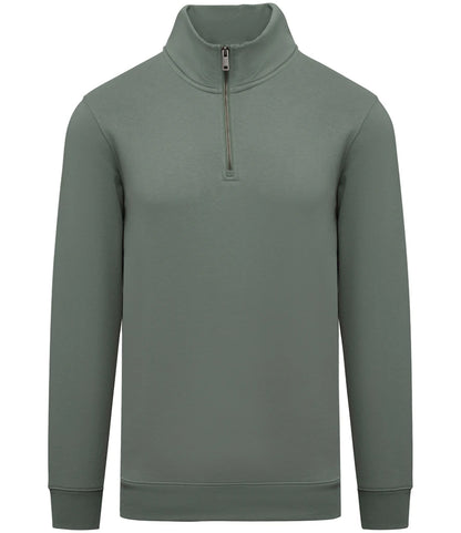 Native Spirit NS428 Native Spirit 1/4 Zip Sweatshirt in Moss