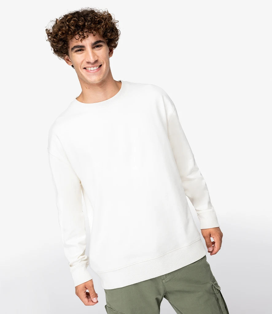 Native Spirit NS430 Native Spirit Unisex French Terry Crew Neck Sweatshirt in Ivory