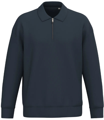 Native Spirit NS432 Native Spirit Unisex 1/4 Zip Sweatshirt with Polo Collar in Navy