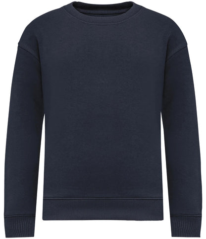 Native Spirit NS437 Native Spirit Kids Oversized Round Neck Sweatshirt in Navy