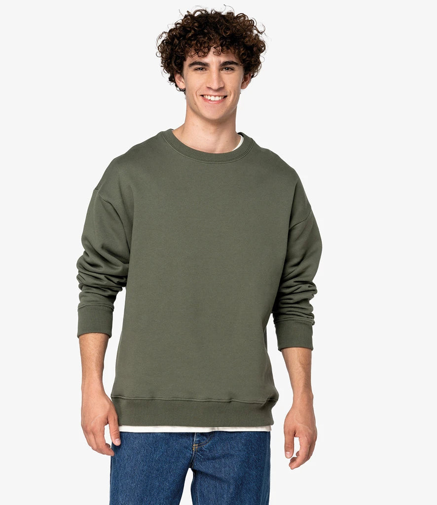 Native Spirit NS440 Native Spirit Unisex Oversized Sweatshirt in Organic Khaki