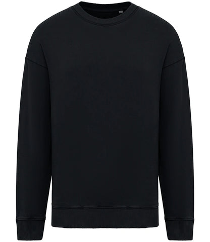 Native Spirit NS447 Native Spirit Unisex Washed Effect Oversize Sweatshirt in Washed Black