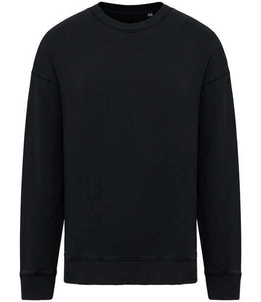 Native Spirit NS447 Native Spirit Unisex Washed Effect Oversize Sweatshirt in Washed Black