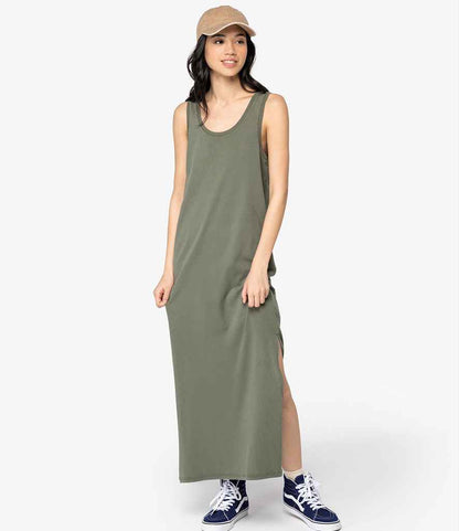 Native Spirit NS5012 Ladies Jersey Washed Dress in Washed Organic Khaki