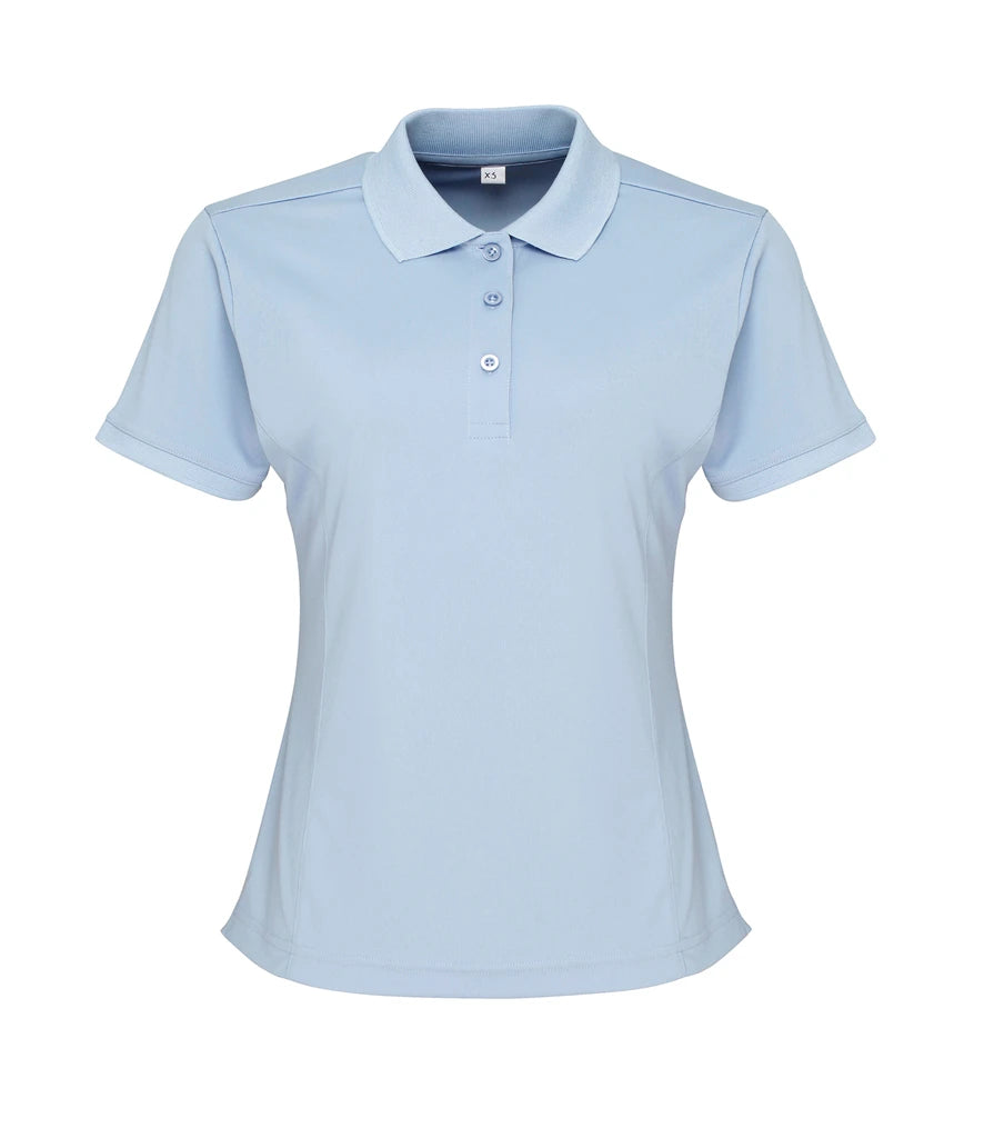 Premier PR616 Ladies Coolchecker Piqué Polo Shirt in Light Blue