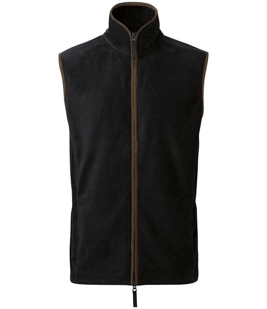 Premier PR803 Premier Artisan Fleece Gilet in Black/Brown