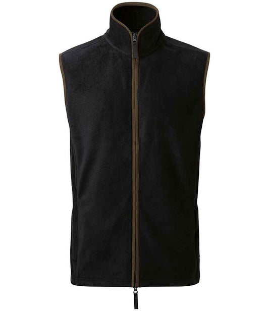 Premier PR803 Premier Artisan Fleece Gilet in Black/Brown
