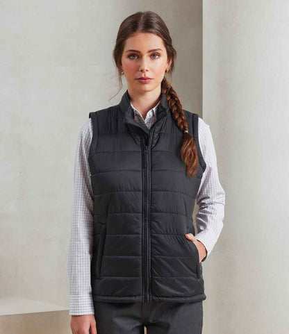 Premier PR815 Ladies Recyclight Padded Gilet in Black