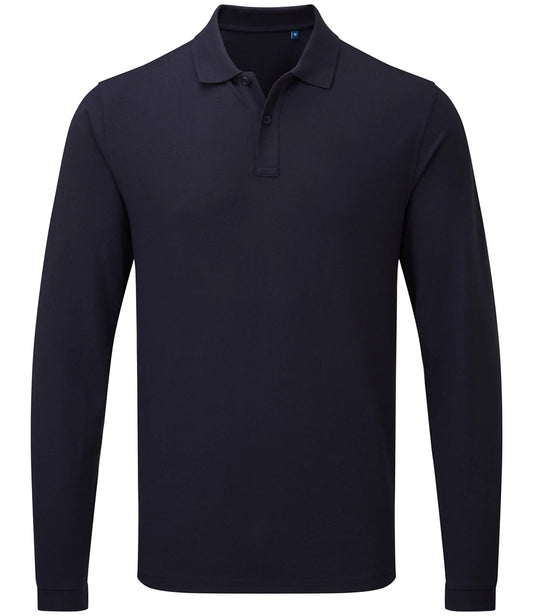 Premier PR997 Essential Unisex Long Sleeve Polo Shirt in Navy